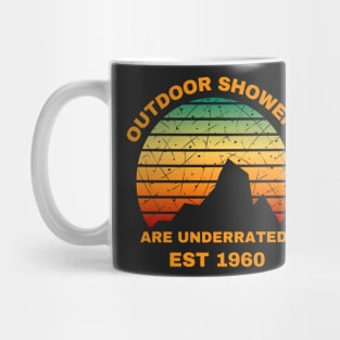 Outdoor Showers Are Underrated Est 1960 Funny Hiking Gifts Mug
